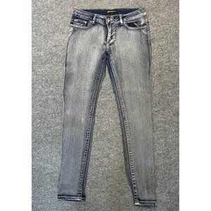 Womens BQB Jeans Distressed Look Skinny Fit 11 Blue Grayish Wash Denim